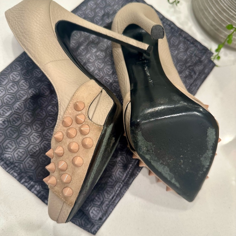 Philipp Plein Beige Studded Heels - Picture 4 of 7